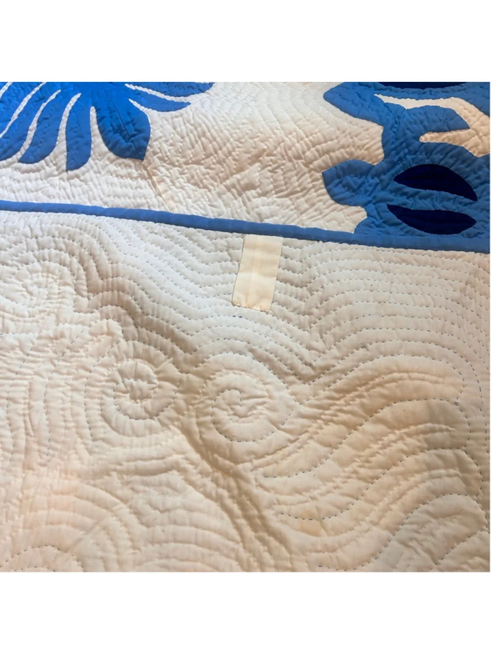 VTG Hand quilted Full Queen Quilt Tropical Turtle Hawaiian Island Farmhouse